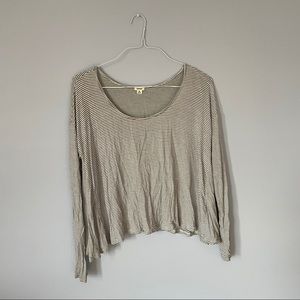 black and white striped long sleeve top